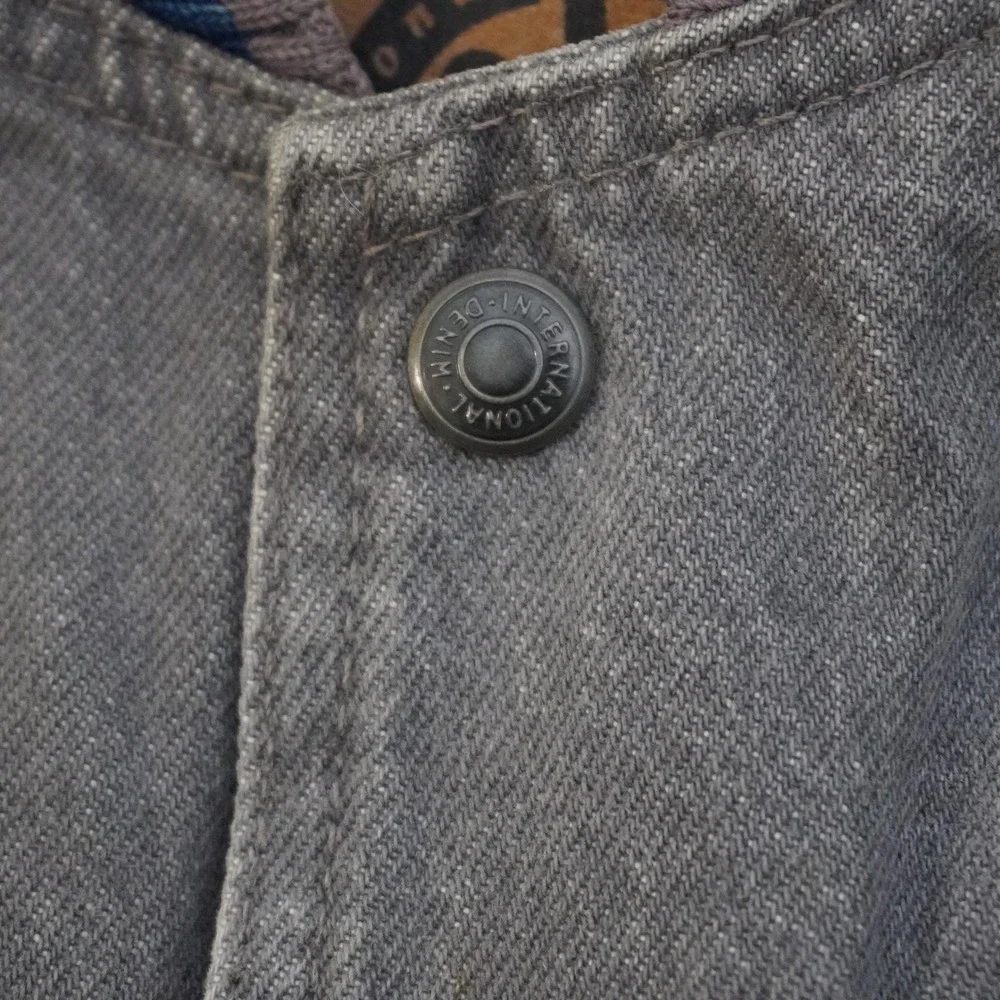 Vintage International Denim GATX Bomber Jacket Mens XL Grey Blue Two Tone Canada